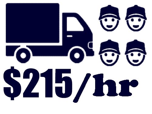4 movers and truck for $215